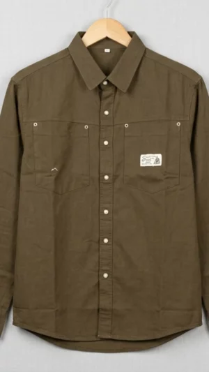 Men’s Casual Utility Shirt – Classic Button-Down with Dual Pockets