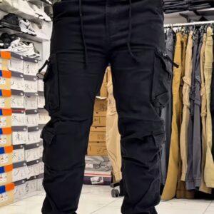 Men’s Black Tactical Cargo Joggers – Premium Streetwear Pants